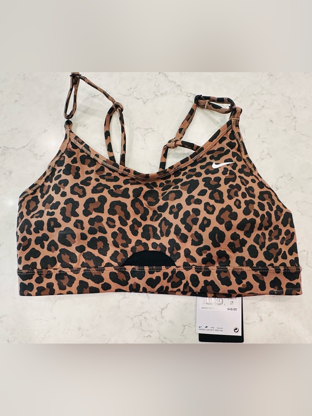 NWT Women’s Size Medium Nike Indy Glitter Leopard Print Sports Bra